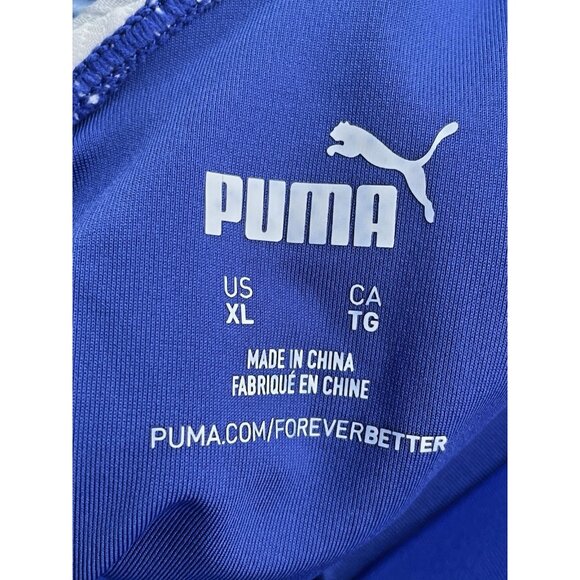 Puma One Piece Mixed Media Swimsuit Womens Blue Casual Athletic XL - Picture 4 of 10